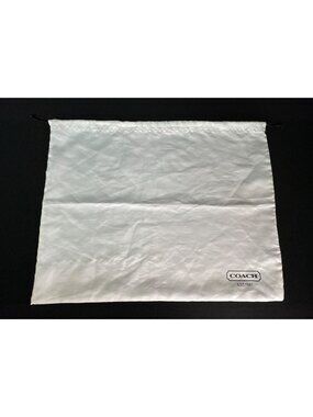 Coach White Dust Bag Brown Drawstring 19"x15" Storage Protection Handbag Large